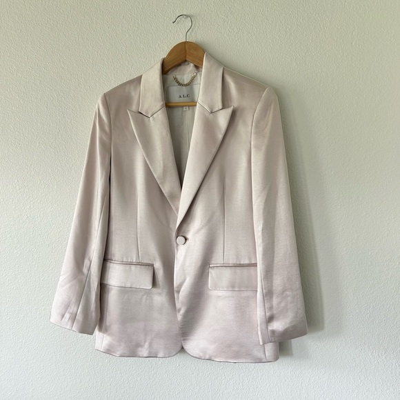 A.L.C. Bishop II Satin Blazer in Pink - Picture 3 of 8